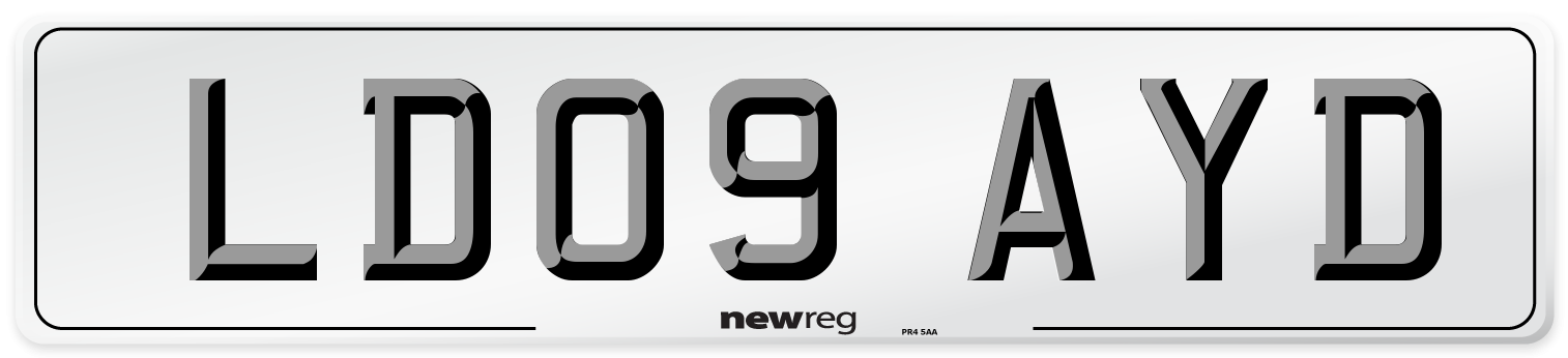 LD09 AYD Number Plate from New Reg